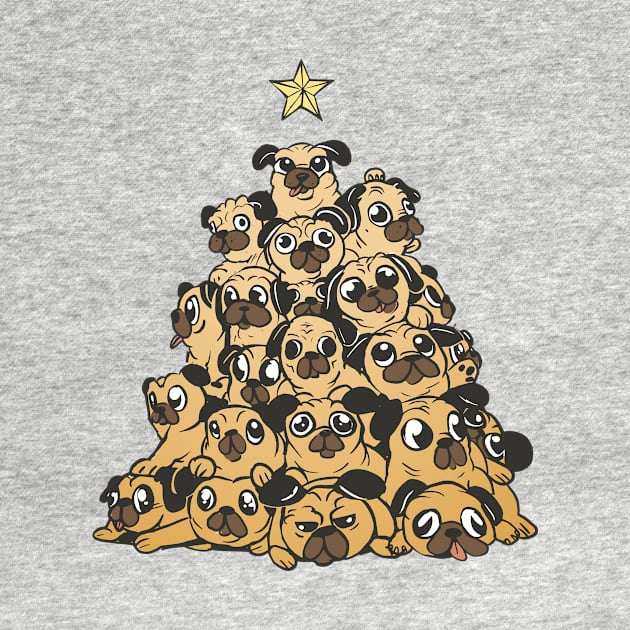 Cute Christmas Tree of Pugs by SLAG_Creative